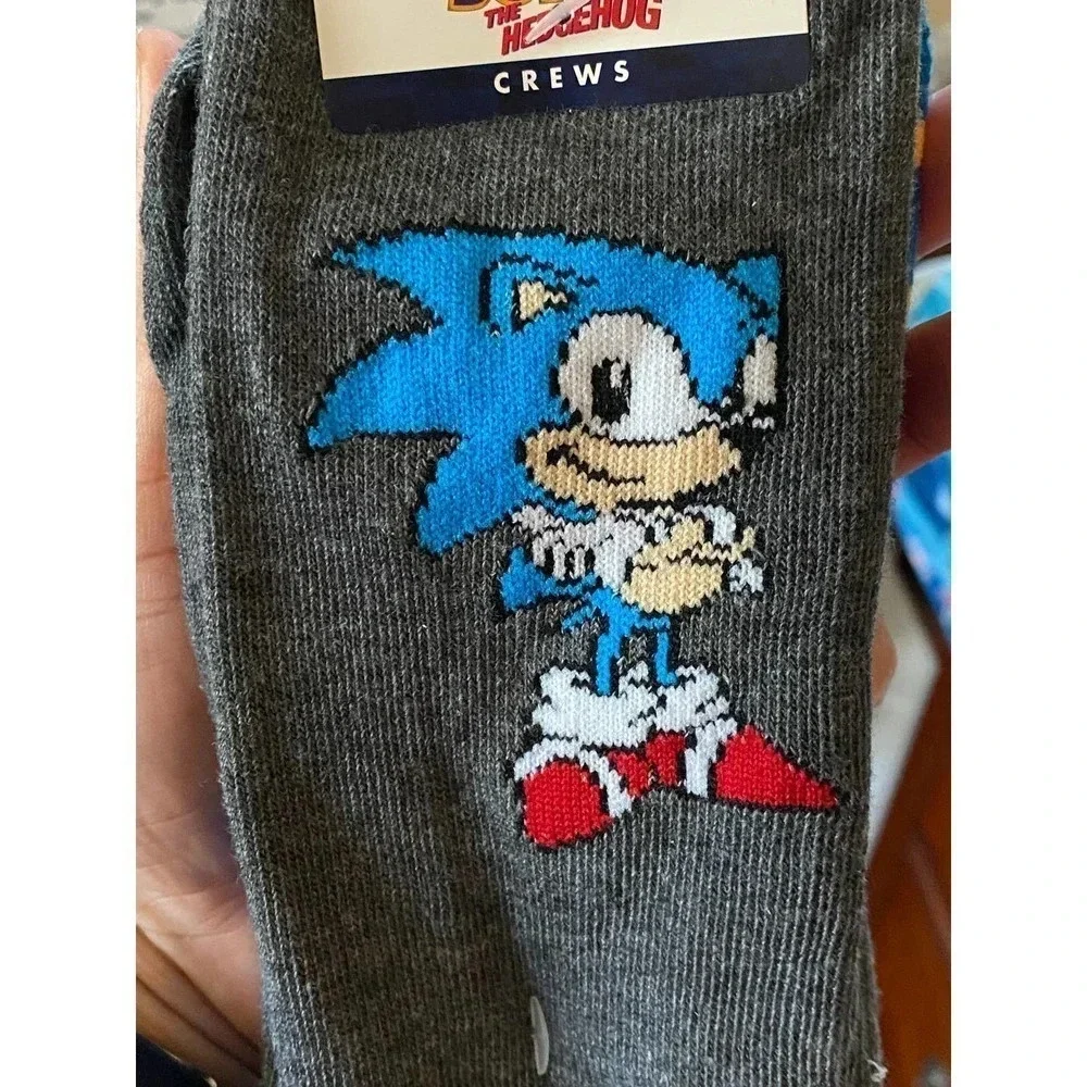 Sonic The Hedge Hog Soft Cozy Crew Fall Winter Socks New Men's 2 Pair Set